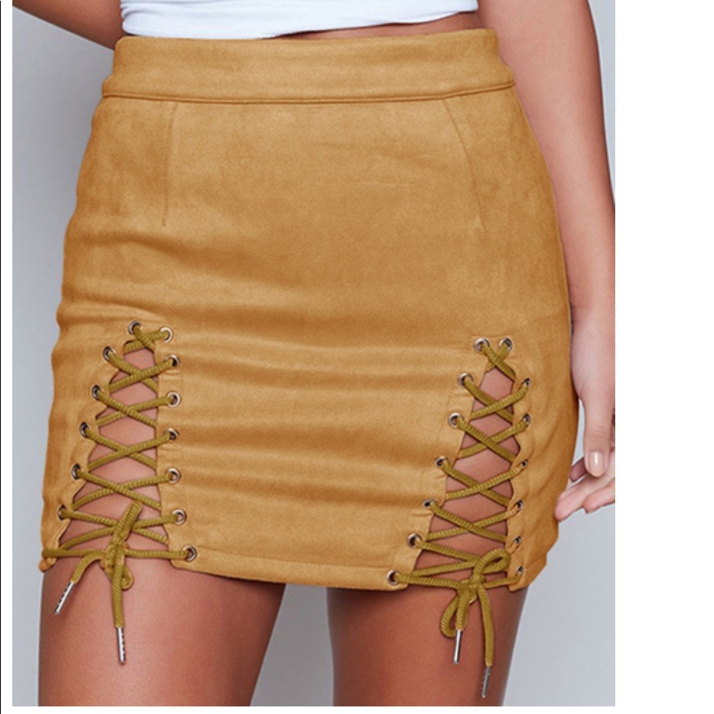 Lace-up Bodycon Skirt